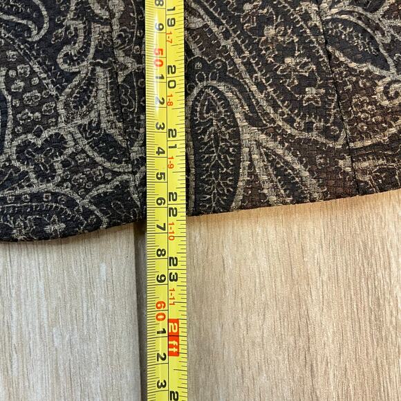 Vintage Y2K Le Suit Collections Blazer Jacket 8 Brown Black Paisley Metallic - Picture 5 of 8